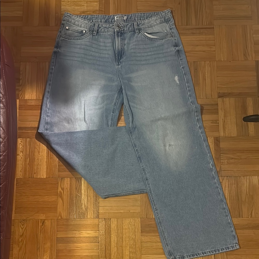 Classic Blue Denim Jeans - Low rise skater jeans